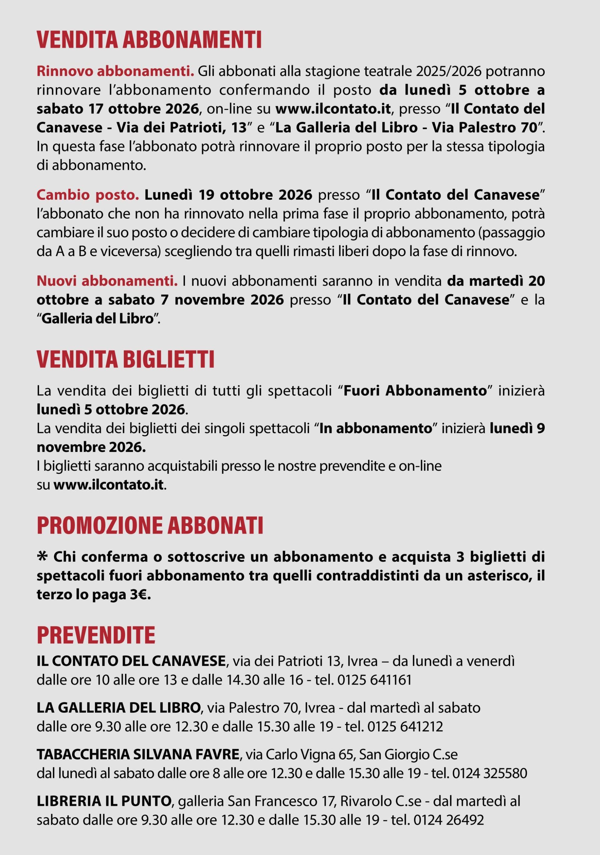 Abbonamenti Ivrea 1